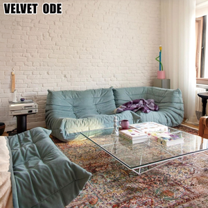 Sofá de Suelo Ligne Ro-set Tech Velvet Caterpillar T-ogo, Lavable, Ergonómico, Estilo Nórdico, para Sala de Estar - Product Image 1