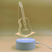 Tableau d'affichage portable 3D en acrylique effaçable 2025 avec veilleuse LED transparente – Cadeau pour enfants