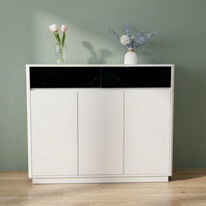 Modern Freestanding <b>Shoe</b> Cabinet White Plastic <b>Storage</b> Console Minimalist Design for Living Room Home Furniture - Product Image 3