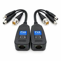 Balun vidéo et audio passif PVA pour CCTV, transmetteur-récepteur BNC RCA DC vers RJ45 pour caméra DVR sur paire torsadée Cat5e Cat6