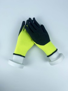 Guantes de Trabajo Recubiertos de Goma Texturizada Amarillo Fluorescente, Antideslizantes, Duraderos, de Alta Visibilidad, Guantes de Seguridad para Trabajo - Product Image 3