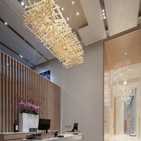Lustre en verre personnalisé professionnel avec télécommande, garantie de 3 ans, design moderne de luxe pour villa
