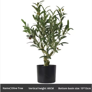 Arbre d'olivier simulé en plastique vert, plante artificielle, ornement écologique, UV 2m, salon, centre commercial - Product Image 6