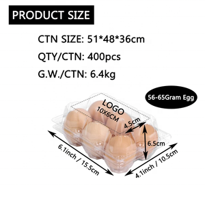 Tái Chế Pet Nhựa Khay Trứng 6 Tế Bào Trứng Gà Bao Bì Trong Suốt Trứng Gà Hộp Nhựa - Product Image 2