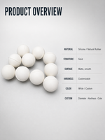 Billes en caoutchouc silicone EPDM blanches sur mesure de toutes tailles pour machines tamiseuses, billes de tamis, billes en maille