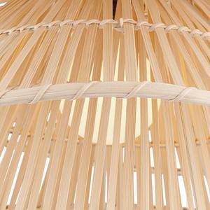 Lámpara colgante de ratán, luz LED redonda blanca cálida para sala de estar, dormitorio, balcón, estilo Zen - Product Image 4