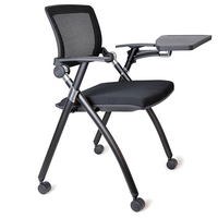 Chaise de bureau moderne empilable et pliable en gros, avec dossier en maille respirante et roulettes, idéale pour la maison, le bureau et les salles de conférence d'entreprise