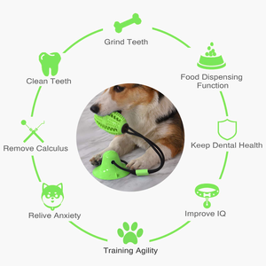 Jouet interactif pour chien, distributeur de friandises, balle de distribution lente, résistante aux morsures, en TPR, pour l'entraînement et le comportement, jouets à mâcher - Product Image 4