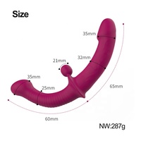 Doppelter Vibrator Künstlicher Penis für Lesben, Hautfreundlich Fernbedienung 10 Vibrationsmodi Dildo Vibrator