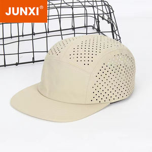 ユニセックス5パネルナイロン屋外スポーツキャップバルク快適軽量クイックドライ通気性レーザーカット穴ビーチ - Product Image 2
