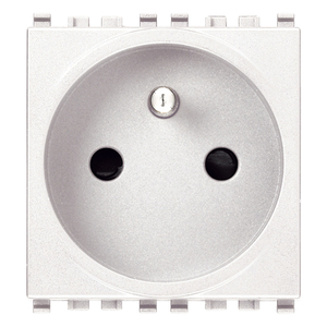 เต้ารับไฟฟ้าแบบฝรั่งเศส Sicury 2P+T 16A สีขาว ความสูง 5.3 ซม. - Product Image 1