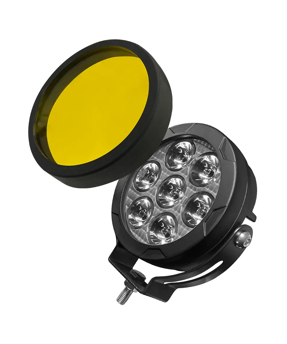 Mini lumière de conduite double couleur auxiliaire moto lumière LED avec interrupteur stroboscopique