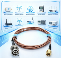 Cable Coaxial RG316 Aurora Yu BNC Macho a SMA Macho, Conectores de Cobre Trenzado Chapados en Oro para Módulo Inalámbrico, Router, Antena