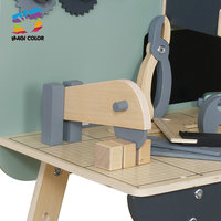 Ensemble d'outils en bois Magicolor pour enfants avec outils de jeu d'imitation, gants de sécurité, certifié EN71, poste de travail DIY pour tout-petits W03D246