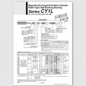 CY1L32H-600 hydraulique de cylindre sans tige pneumatique SMC - Product Image 1