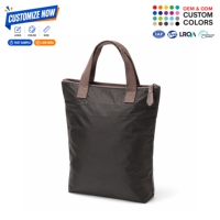 Sacs fourre-tout en nylon renforcé avec fermeture éclair personnalisée, sacs à main compacts et robustes en cuir PU, réutilisables pour le bureau, le travail quotidien et les trajets domicile-travail