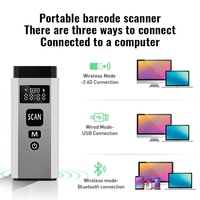 SHUNQI - Escáner de Código de Barras Portátil Mini de Bolsillo, 1D 2D CMOS Inalámbrico, Lector de Códigos QR para Inventario Móvil