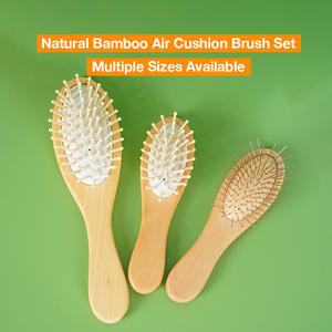 Wholesale Natural Bamboo Paddle <b>Hair</b> Comb Mini Wooden Air Cushion <b>Massage</b> <b>Hair</b> <b>Brush</b> For Salon <b>Hair</b> Care - Product Image 4