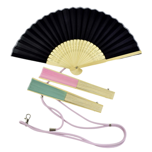 Bonito diseño, 21 cm, 8 pulgadas, <span class=keywords><strong>abanico</strong></span> de mano de bambú <span class=keywords><strong>barato</strong></span> con mango de bambú y estampado de seda blanca para novias, bodas y fiestas. - Product Image 2