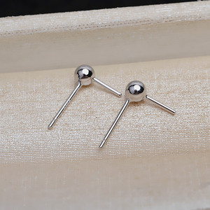 Boucles d'oreilles en argent S925 avec petites billes de 4 mm, tendance, personnalisables, 6-10 perles, accessoires de support vides pour DIY 4921 - Product Image 4