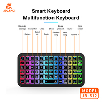 Jeqang JB-512 Mini Keyboard BT Desain Portabel dengan Lampu Latar RGB dan Pengisian Daya Tipe-C Desain Portabel Bahasa Inggris Plastik