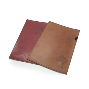 Wholesale <strong>Logo</strong> Accept <strong>Custom</strong> A4 A5 <strong>Paper</strong> <strong>Folder</strong> <strong>Files</strong> Presentation PU Leather <strong>Document</strong> Bag Leather Book Cover - Product Image 1