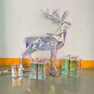 PVC tưởng tượng Màu ánh sáng <span class=keywords><strong>Xmas</strong></span> redeer giftbox trang trí vườn Plaza trang trí ý tưởng đèn giáng sinh ngoài trời hoạt hình - Product Image 3