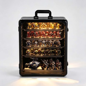 Mallette de transport portable en aluminium, <span class=keywords><strong>mini</strong></span>, verrouillable et antichoc pour jeux de table, miniatures, éléments de terrain, boîte à jouets - Product Image 1