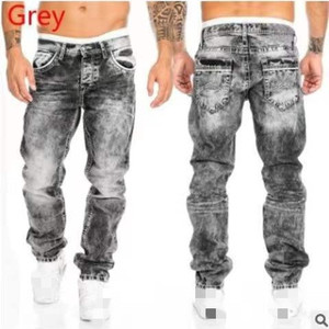 Nuovi <span class=keywords><strong>Jeans</strong></span> Boot Cut da Uomo, Pantaloni Casual con Linee Brillanti, 100% Cotone Denim, Stile Hip Hop, Autunnali, Tinta Unita, Effetto Lavato - Product Image 4
