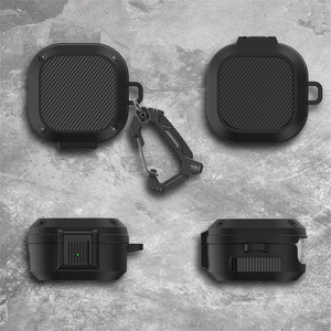 Étui de protection en fibre de carbone pour écouteurs <span class=keywords><strong>Samsung</strong></span> Galaxy <span class=keywords><strong>Buds</strong></span> <span class=keywords><strong>2</strong></span> Pro / <span class=keywords><strong>Buds</strong></span> FE / Live Cover avec crochet - Product Image 3
