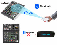 Vente en gros Mini table de mixage audio 4 canaux Interface audio 6 CH DJ 48V 99 effets DSP BT Console de mixage USB pour enregistrement Po ast