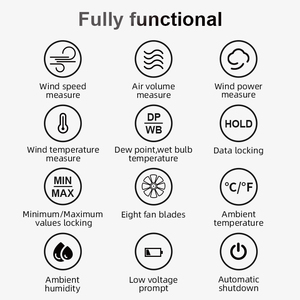 Novo Produto Mestek AM610 Anemômetro Digital Medidor de Fluxo de Umidade do Ar para Medição de Velocidade do Vento e Temperatura - Product Image 3