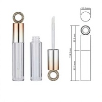 Vente en gros Rond de luxe Tube de brillant à lèvres en plastique transparent Récipient d'emballage cosmétique vide personnalisé Capacité de 3ml