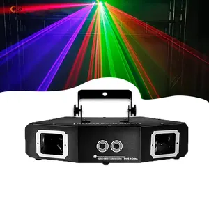 4 chùm mô hình RGB Laser 4 mắt đầy đủ màu sắc DMX512 Câu lạc bộ điều khiển DJ thiết bị chiếu sáng sân khấu cho đám cưới hiển thị buổi hòa nhạc Bar Đảng