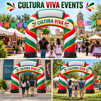 Arche gonflable publicitaire pour festival mexicain avec panneau personnalisé pour l'entrée de la foire de rue sur le thème du patrimoine culturel