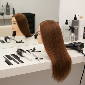 Perruques en cheveux humains naturels non Remy pour femmes, différentes tailles, utilisation en salon de <span class=keywords><strong>coiffure</strong></span>, école de <span class=keywords><strong>coiffure</strong></span>, coupe de cheveux, ondulation lisse et soyeuse, faite à la main - Product Image 5