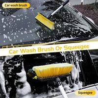 Kit de brosses de lavage réglables à long manche en nylon jaune écologique – Outil de nettoyage polyvalent pour l'extérieur des véhicules, camping-cars, bateaux, bardages et terrasses