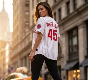 Maillot de baseball personnalisé, design Liberty Bell, équipement de baseball de la ville de l'amour fraternel, rouge, blanc, bleu marine, vêtements d'équipe, livraison rapide dans le monde entier - Product Image 1