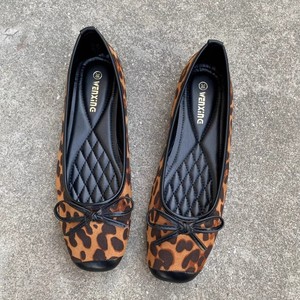 Leopard Print Women's <strong>Ballet</strong> <strong>Suede</strong> Upper Light Breathable <strong>Flats</strong> Ladies Soft Sole <strong>Flat</strong> Shoes - Product Image 4