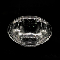 Bol à salade de fruits jetable en plastique rond transparent en gros avec couvercle