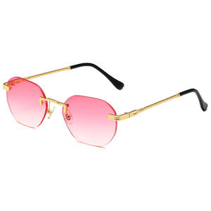 Gafas de Sol Unisex MAIDIS, Montura Metálica Dorada, Protección UV400, Lentes de PC Coloridas, Diseño sin Montura - Product Image 3