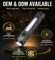 Lampe torche tactique rechargeable 2000 lumens SST40 LED COB, lampe de travail USB C avec base magnétique pour le camping et les situations d'urgence