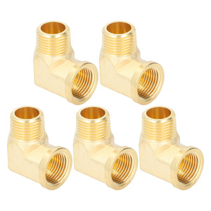 Brass 90 Degree Elbow Fitting 1/8 NPT Threaded Connector For Water Air Pipes Plumbing HVAC Use - Product Image 3