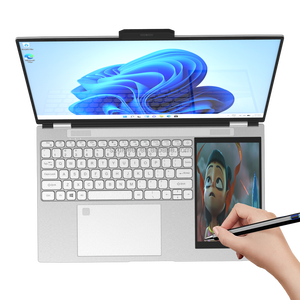 Nuevo Portátil de Doble Pantalla Táctil de 15.6" + 7" del Fabricante, 8GB de RAM + 128GB SSD N100 OEM Business 11 de Alto Rendimiento - Product Image 1