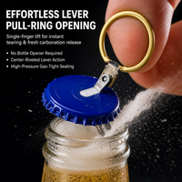 Capsule à ouverture facile de 26 mm en fer blanc de qualité alimentaire avec ligne de déchirement pré-creusée pour l'emballage de boissons