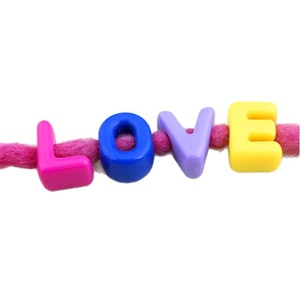 Perline acriliche <span class=keywords><strong>a</strong></span> foro largo <span class=keywords><strong>a</strong></span> forma di lettera e cuore, accessori fai da te per gioielli, perline sfuse, ciondoli per borse, catene per cellulari, accessori per portachiavi - Product Image 5