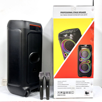 JBR-8831 Nuevo Altavoz Karaoke Inalámbrico con Super Bajos, Portátil, con Luces RGB, Woofer Estéreo, Bluetooth, para Fiestas, DJ, Radio FM/TF/USB