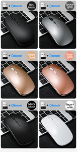 Souris sans fil T-WOLF <span class=keywords><strong>X1</strong></span> Ultra Slim, silencieuse, double mode, 2,4 GHz, USB, universelle pour tablette, souris de jeu lumineuse - Product Image 5