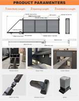 Portail Coulissant Sans Rail Électrique en Alliage d'Aluminium, Conception Linéaire pour Applications en Cour, Villa et Clôture d'École