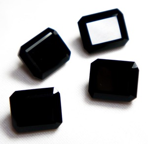 Piedra preciosa de corte facetado de ónix negro Natural 100%, piedra preciosa de ónix negro para joyería DIY, uso a precio al por mayor, OEM a granel - Product Image 1